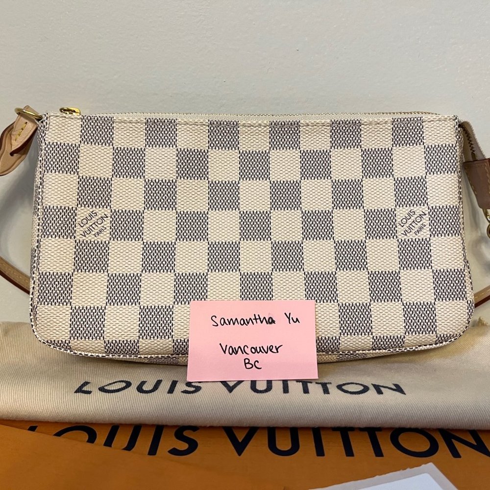 Authentic Louis Vuitton LV Pochette ACCESSOIRES - damier azur